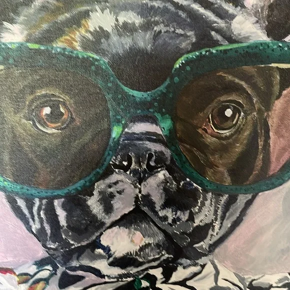 Gucci Frenchie Art Canvas 18 x 26 Like New - Picture 4 of 10
